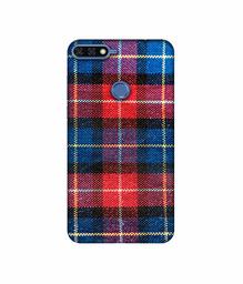 Amazon Brand - Solimo Designer Check Cloth 3D Printed Hard Back Case Mobile Cover for Huawei Honor 7A