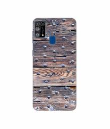 Amazon Brand - Solimo Designer Wooden Blocks Check 3D Printed Hard Back Case Mobile Cover for Samsung Galaxy M31