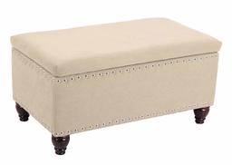 Ravenna Home Barrow Nailhead Storage Ottoman Bench, 35.5