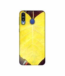 Amazon Brand - Solimo Designer Yellow Leaf 3D Printed Hard Back Case Mobile Cover for Samsung Galaxy M21