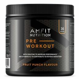 Amazon Brand - Amfit Nutrition - Pre-Workout Protein- Fruit Punch 360g , 36 servings