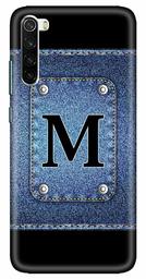 Amazon Brand - Solimo Designer Button Jeans Alphabet-M 3D Printed Hard Back Case Mobile Cover for Xiaomi Redmi Note 8