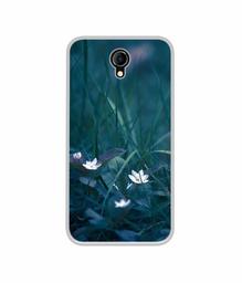 Amazon Brand - Solimo Designer White Flower UV Printed Soft Back Case Mobile Cover for Micromax Bharat 4 Q440