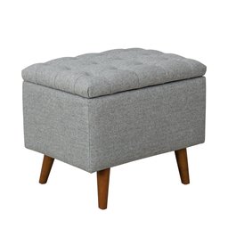 HomePop Arlington Button Tufted Storage Bench - Light Gray