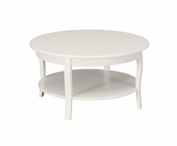 Amazon Brand – Ravenna Home Anne Marie Wood Round Shelf Storage Curved Leg Entry Table, 36