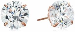 14K Gold 3cttw Swarovski Zirconia Round Stud Earrings