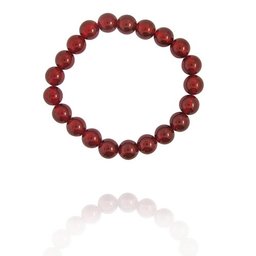 10mm Round Red Agate Bead Bracelet, 8