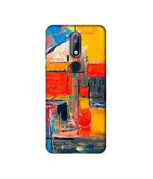 Amazon Brand - Solimo Designer Multicolor Squre Blocks 3D Printed Hard Back Case Mobile Cover for Nokia 7.1