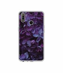 Amazon Brand - Solimo Designer Purple Flowers UV Printed Soft Back Case Mobile Cover for Realme 3 / Realme 3i