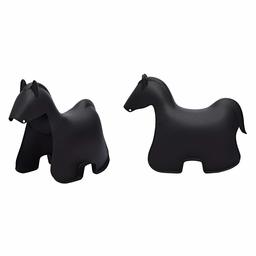 AmazonBasics Plastic Stackable Kids Chairs, Black Horse, 2-Pack