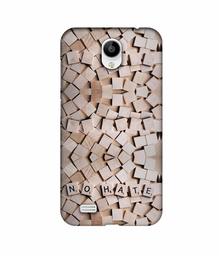 Amazon Brand - Solimo Designer No Hate On Wooden Block 3D Printed Hard Back Case Mobile Cover for Vivo Y21L