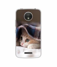 Amazon Brand - Solimo Designer Sleepy Kitten UV Printed Soft Back Case Mobile Cover for Motorola Moto C Plus