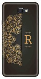 Amazon Brand - Solimo Designer Black Pattern Alphabet-R 3D Printed Hard Back Case Mobile Cover for Samsung Galaxy J7 Prime