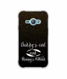 Amazon Brand - Solimo Designer Daddy's Girl and Mummy World UV Printed Soft Back Case Mobile Cover for Samsung Galaxy J1 Ace