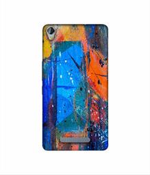 Amazon Brand - Solimo Designer Blue and Orange Brush 3D Printed Hard Back Case Mobile Cover for Micromax Canvas Juice 3Plus Q394