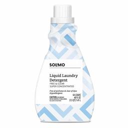 Amazon Brand - Solimo Concentrated Liquid Laundry Detergent, Free & Clear, 64 loads, 48 Fl Oz