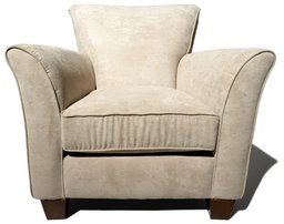 Pinzon Flared Arm and Back Accent Chair, Stone Microfiber