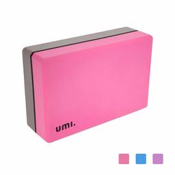 UMI. by Amazon - Yoga Blocks High Density Lightweight Firm Yoga Bricks EVA Foam Yoga Support Blocks (1 pc, Pink+Grey)