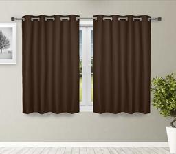 Amazon Brand - Solimo Riviera Window Curtain, 5 feet - Set of 2 (Chocolate Brown)