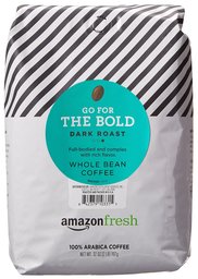 AmazonFresh Dark Roast Whole Bean Coffee, 32 Ounce