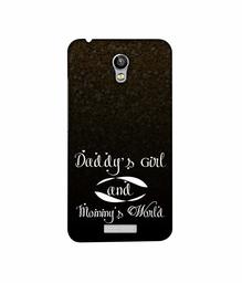 Amazon Brand - Solimo Designer Daddy's Girl and Mummy World 3D Printed Hard Back Case Mobile Cover for Micromax Canvas Spark Q380