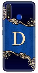 Amazon Brand - Solimo Designer Blue Pattern Alphabet-D 3D Printed Hard Back Case Mobile Cover for Vivo Y19 / Vivo U20