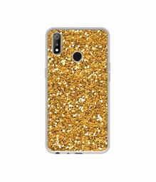 Amazon Brand - Solimo Designer Golden Sparkle UV Printed Soft Back Case Mobile Cover for Realme 3 / Realme 3i