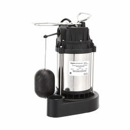 AmazonCommercial 3/4 HP Submersible Sump Pump with Stainless Steel Motor Shell and Cast Iron Base, Mechanical Float Switch