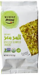 Amazon Brand - Wickedly Prime Organic Roasted Seaweed Snacks, Sea Salt, 0.17 Ounce