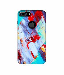 Amazon Brand - Solimo Designer Blue and Red Brush Texture 3D Printed Hard Back Case Mobile Cover for Apple iPhone 7 Plus (Logo Cut)