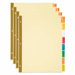 AmazonBasics Paper Binder Dividers, Insertable 8-Tab, 4/Pack