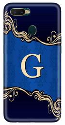 Amazon Brand - Solimo Designer Blue Pattern Alphabet-G 3D Printed Hard Back Case Mobile Cover for Oppo A7