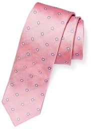 Buttoned Down 100% Silk Tie neckties, Pink/Blue Flowers, Regular