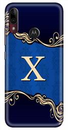 Amazon Brand - Solimo Designer Blue Pattern Alphabet-X 3D Printed Hard Back Case Mobile Cover for Motorola Moto E6s / Motorola Moto E6 Plus