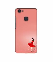 Amazon Brand - Solimo Designer Red Dress Lady 3D Printed Hard Back Case Mobile Cover for Vivo V7 Plus