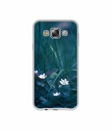 Amazon Brand - Solimo Designer White Flower UV Printed Soft Back Case Mobile Cover for Samsung Galaxy E5