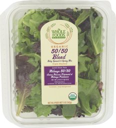 Whole Foods Market, Organic 50-50 Blend Baby Spinach & Spring Mix, 5 oz