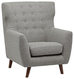 Amazon Brand - Rivet Hawthorne Tufted Upholstered Accent Chair, 95 x 90 x106cm, Grey