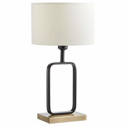 Amazon Brand – Stone & Beam Modern Metal Frame Living Room Table Lamp With Light Bulb - 7.5 x 5 x 20.5 Inches, Black with White Shade