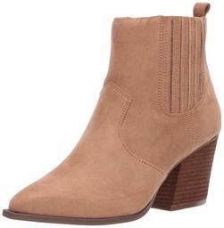 The Drop Women's Sia Pointed Toe Western Ankle Boot, Sand, 12