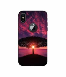 Amazon Brand - Solimo Designer Nature Digital Painting 3D Printed Hard Back Case Mobile Cover for Apple iPhone X (Logo Cut)