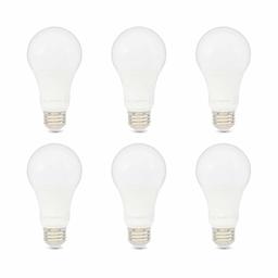 AmazonBasics 100W Equivalent, Daylight, Non-Dimmable, 10,000 Hour Lifetime, A19 LED Light Bulb | 6-Pack