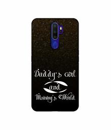 Amazon Brand - Solimo Designer Daddy's Girl and Mummy World 3D Printed Hard Back Case Mobile Cover for Oppo A9 (2020)