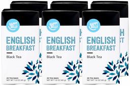 Amazon Brand - Happy Belly Tea Bags, English Breakfast, 20 Count (Pack of 6) (Previously Solimo)