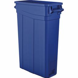 AmazonBasics 23 Gallon Commercial Slim Trash Can with Handle, Blue, 4-Pack