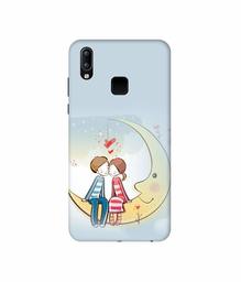 Amazon Brand - Solimo Designer Couple Sitting On Moon 3D Printed Hard Back Case Mobile Cover for Vivo Y95