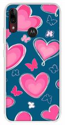 Amazon Brand - Solimo Designer Multicolor Love Butterfly Blue Pattern Design Printed Soft Back Case Mobile Cover for Motorola Moto E6s / Motorola Moto E6 Plus