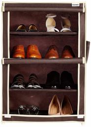 Amazon Brand - Solimo Shoe Rack, 4 Racks, Brown