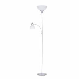 Amazon Brand – Ravenna Home Traditional Metal Torchiere Floor Lamp with Reading Light, LED Bulbs Included, 72