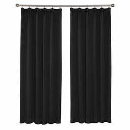 UMI by Amazon Tende Oscuranti Termiche Isolanti Tinta Unita con Passanti per Camera da Letto 140x240cm Nero 2 Pezzi